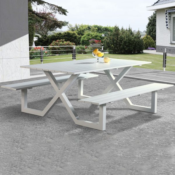 outdoor dining table benches