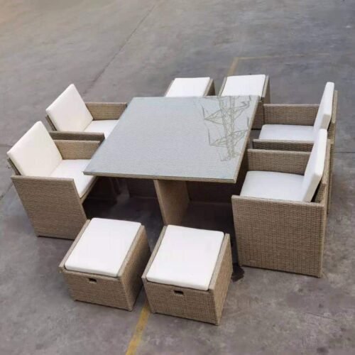 glass top outdoor dining table