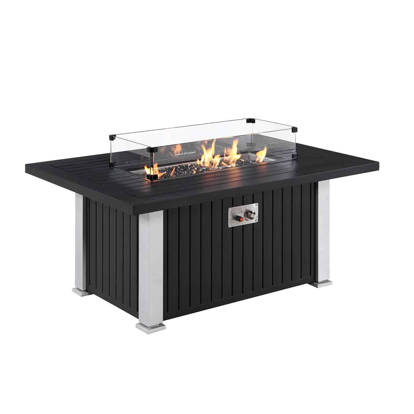 Rectangular propane fire pit table FP003 - Outdoor Furniture Supplier