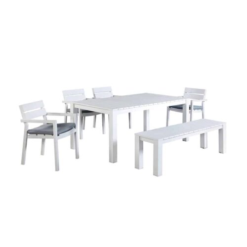 outdoor dining table bench