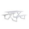 outdoor dining table benches