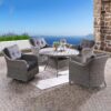 Round outdoor dining table set