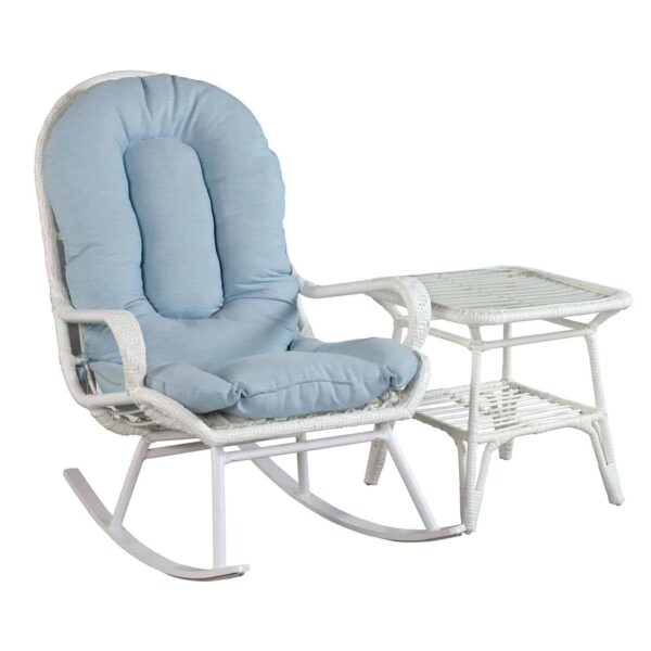 outdoor white rocking chair