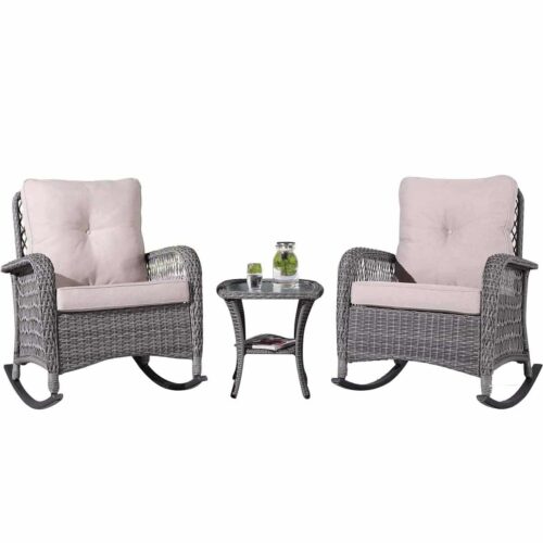 outdoor rocking chair set with table