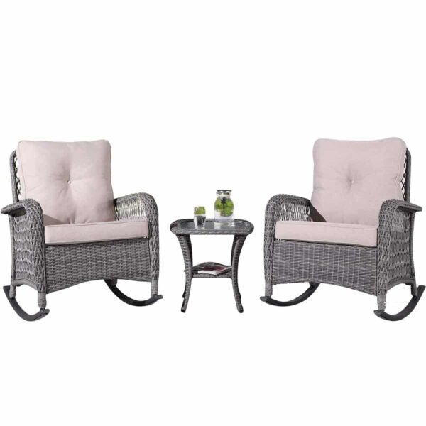 outdoor rocking chair set with table