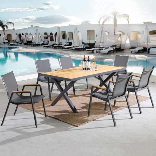 wood outdoor dining table