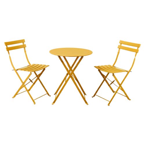 folding bistro set OD889 yellow scaled Outdoor Furniture Supplier