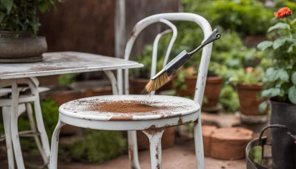 how to clean oxidized metal patio furniture