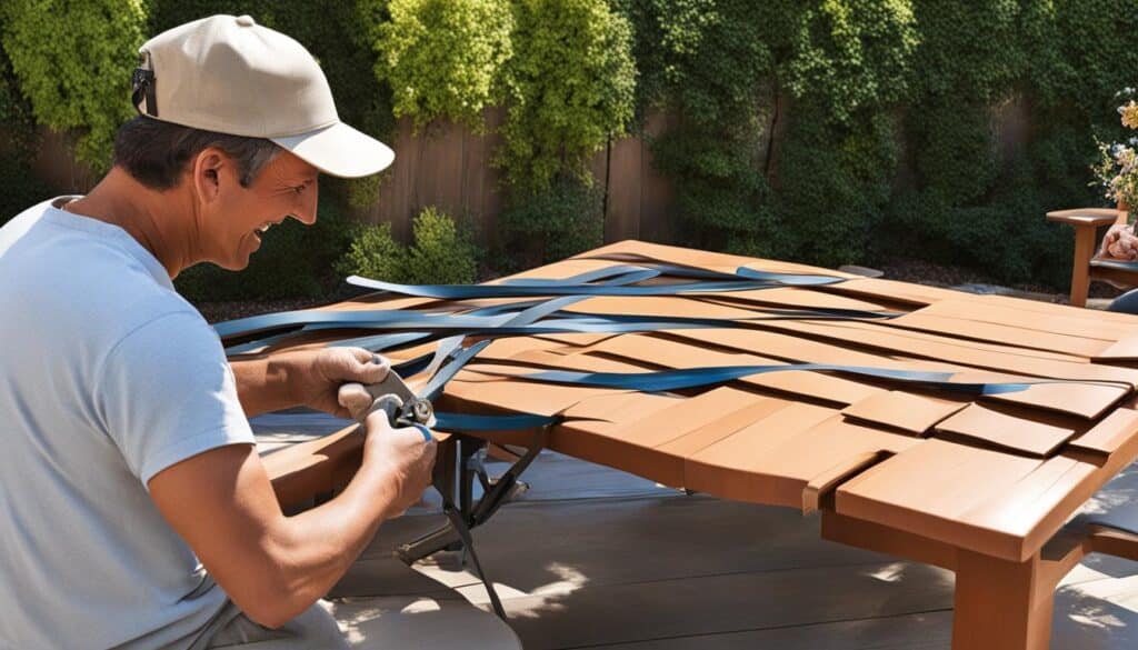 how to replace vinyl strapping on patio furniture