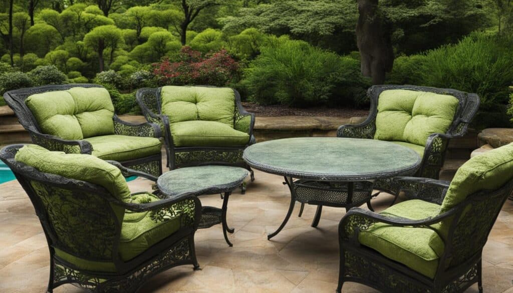 Outdoor furniture susceptible to mold