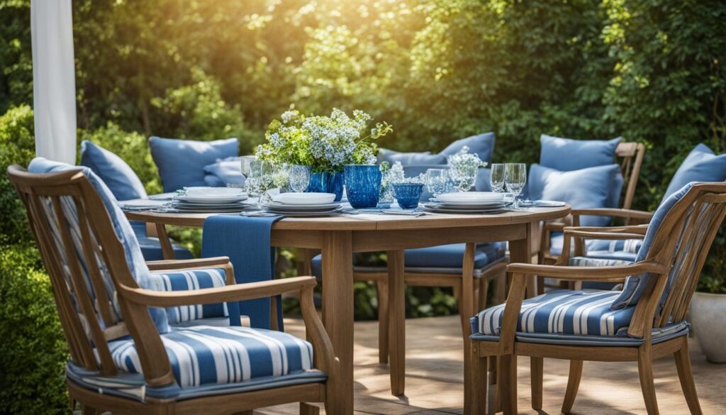 blue outdoor dining sets