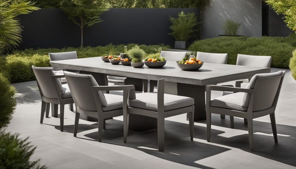 concrete outdoor dining sets
