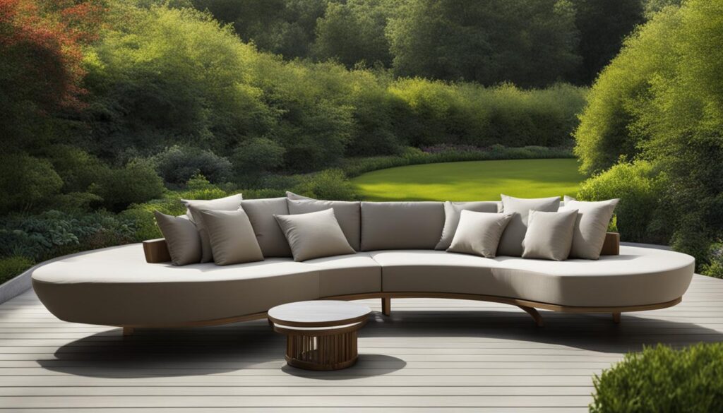 modern curved outdoor sofa