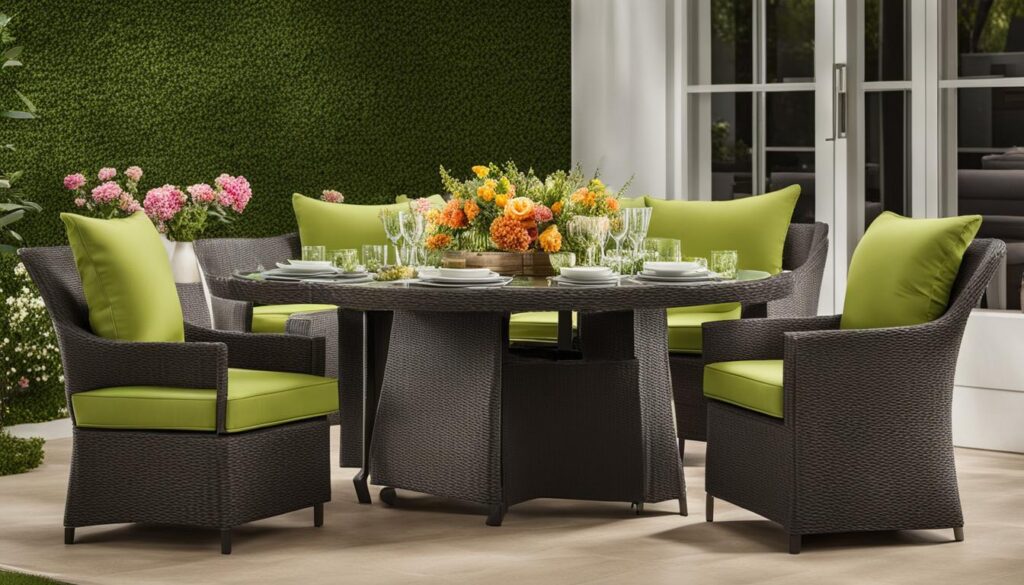 outdoor dining sets with swivel chairs