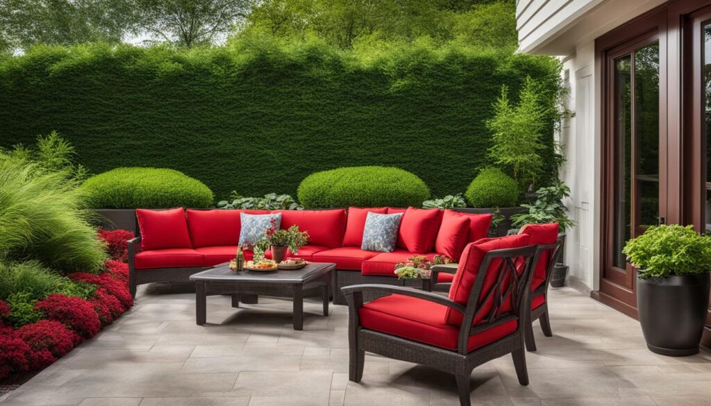 red outdoor dining sets