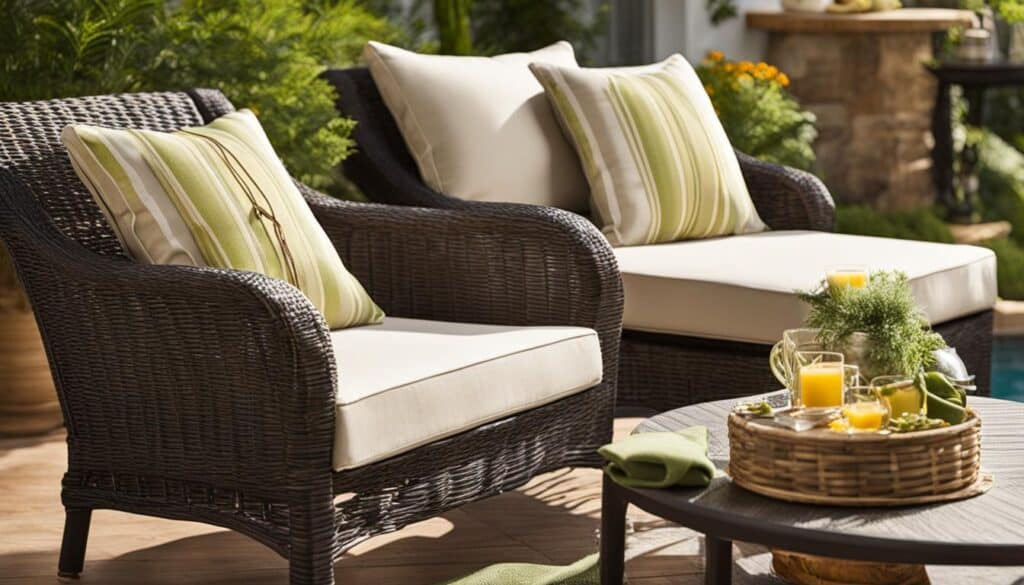 securing outdoor cushions to wicker patio furniture