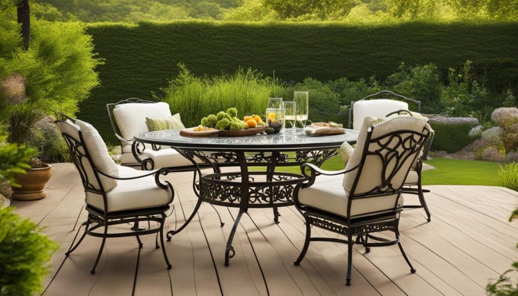wrought iron outdoor dining sets