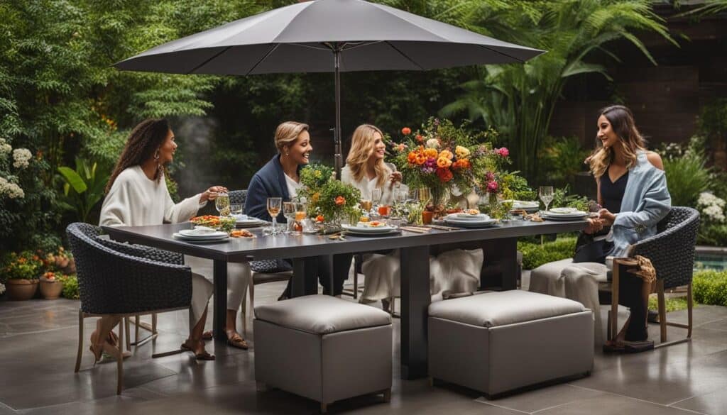 Weather-resistant outdoor dining furniture