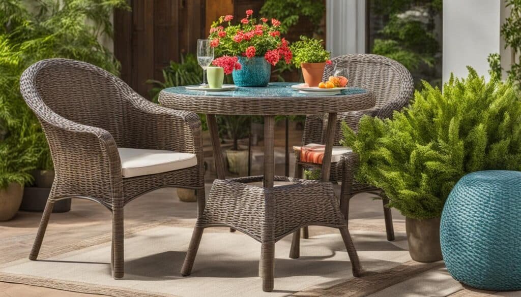 all-weather wicker bistro set