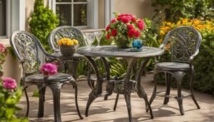 cast aluminum bistro set