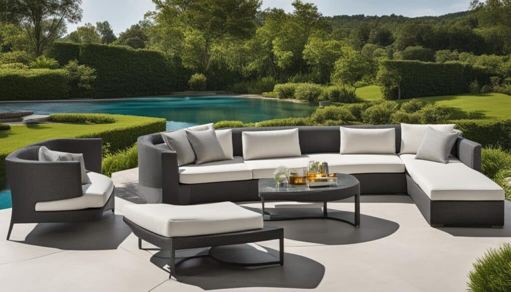 fully upholstered outdoor sofa