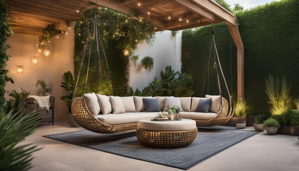 hanging outdoor sofa