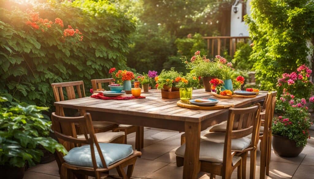 outdoor wood patio dining sets