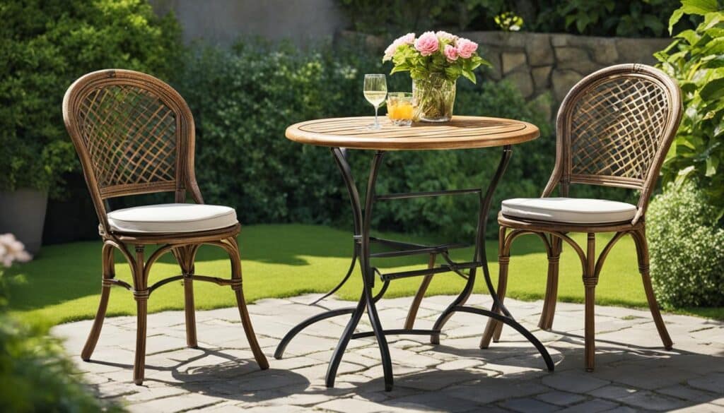 wooden bistro set