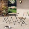 folding acacia bistro set for patio