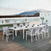 Extendable outdoor dining table set