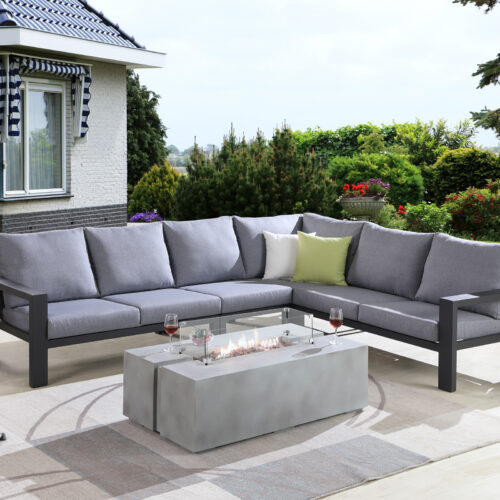 outdoor sofa set with fire pit