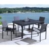 Extendable outdoor dining table set