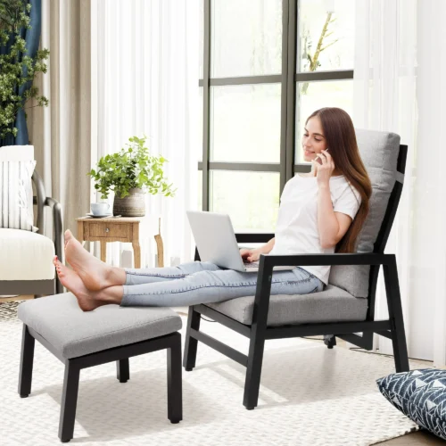 Recliner chair with footstool 2 Outdoor Furniture Supplier-China Factoery-Manufacturer