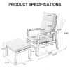 Recliner Chaise Lounge Chair with foot stools for outdoor and Indoor