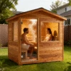 wooden sauna room for outdoor backyard
